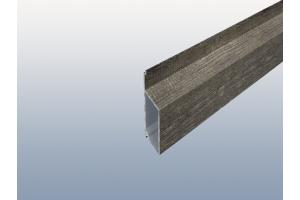 Alu Rhombusprofil mit Montagesteg 16mm in Holzoptik - Treibholz